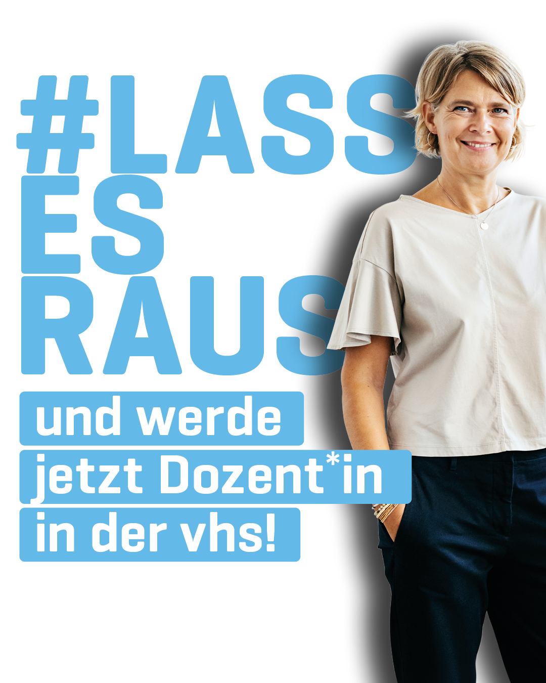 Öffnet die Seite '#LASS ES RAUS und werde Dozent*in für Niederländisch'